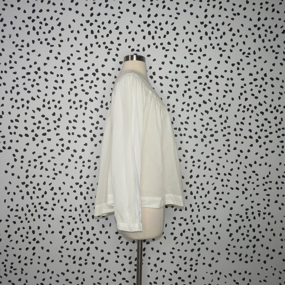Free People White Boho Button Front Cool Meadow Cotton Top - Picture 9 of 12